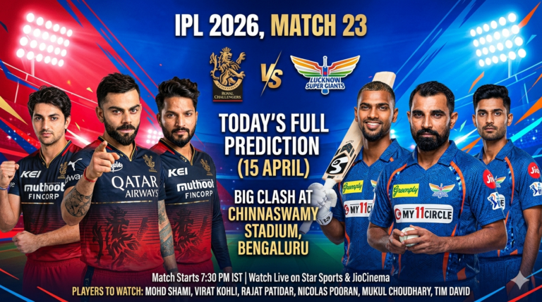 IPL 2026: Match 23, RCB vs LSG Match Prediction